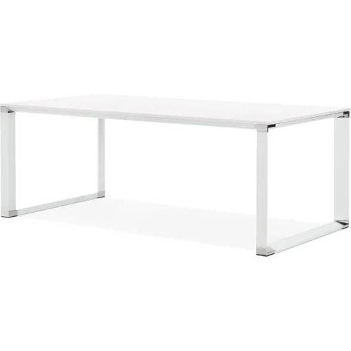 ALTEREGO Grand bureau de direction droit 'XLINE' en bois blanc Discount