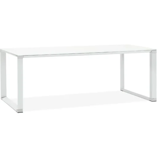 ALTEREGO Grand bureau de direction droit 'XLINE' en verre blanc