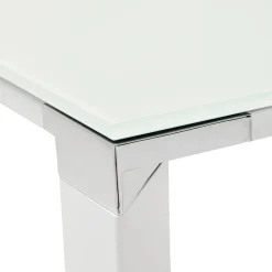 ALTEREGO Grand bureau de direction droit 'XLINE' en verre blanc