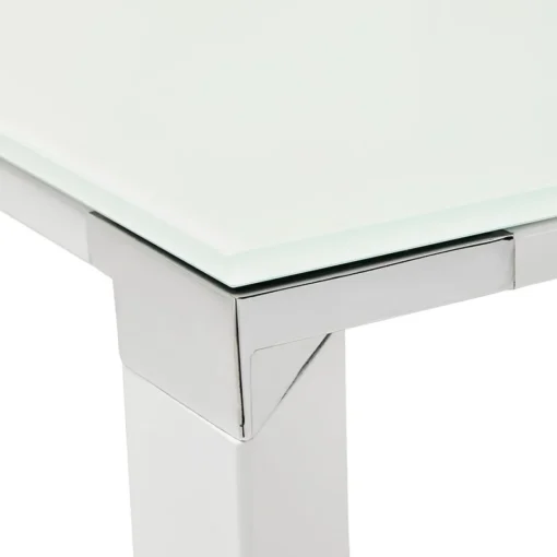 ALTEREGO Grand bureau de direction droit 'XLINE' en verre blanc