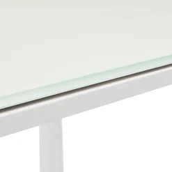 ALTEREGO Grand bureau de direction droit 'XLINE' en verre blanc