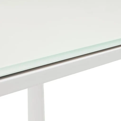 ALTEREGO Grand bureau de direction droit 'XLINE' en verre blanc