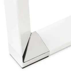 ALTEREGO Grand bureau de direction droit 'XLINE' en verre blanc