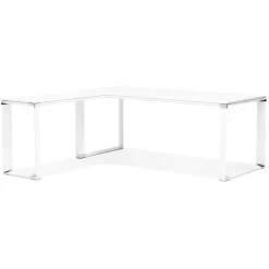 ALTEREGO Grand bureau de direction en angle 'XLINE' en bois blanc Hot
