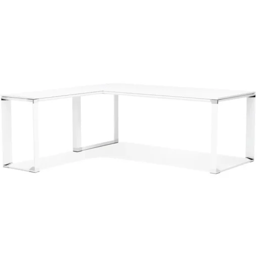 ALTEREGO Grand bureau de direction en angle 'XLINE' en bois blanc Hot