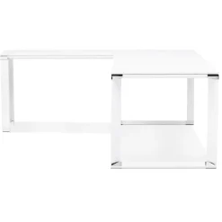 ALTEREGO Grand bureau de direction en angle 'XLINE' en bois blanc Hot