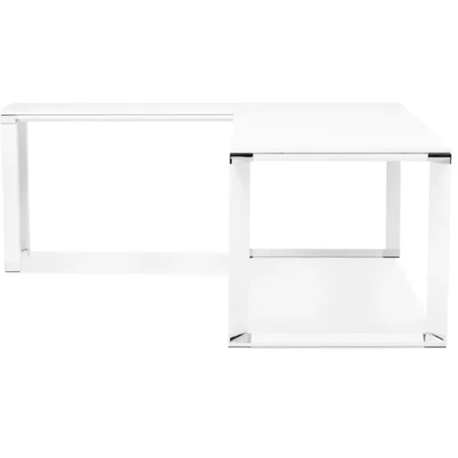 ALTEREGO Grand bureau de direction en angle 'XLINE' en bois blanc Hot