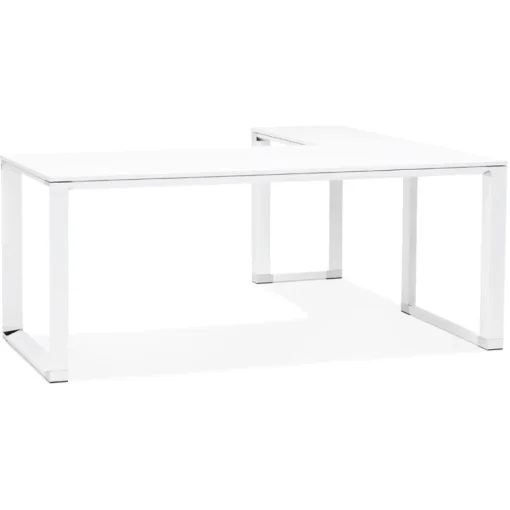 ALTEREGO Grand bureau de direction en angle 'XLINE' en bois blanc Hot