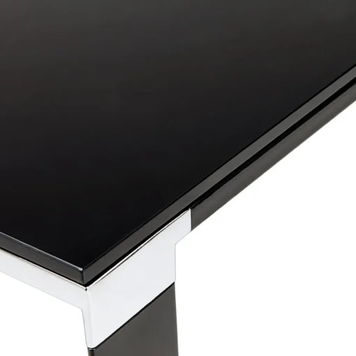 ALTEREGO Grand bureau de direction droit 'XLINE' en verre noir Outlet