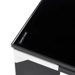 ALTEREGO Grand bureau de direction droit 'XLINE' en verre noir Outlet