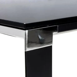 ALTEREGO Grand bureau de direction droit 'XLINE' en verre noir Outlet