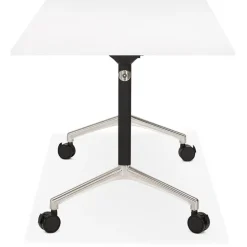 ALTEREGO Grand bureau pliable 'FLEXO' blanc sur roulettes Discount