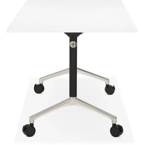 ALTEREGO Grand bureau pliable 'FLEXO' blanc sur roulettes Discount