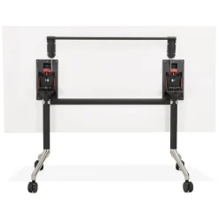 ALTEREGO Grand bureau pliable 'FLEXO' blanc sur roulettes Discount