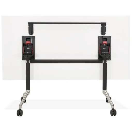 ALTEREGO Grand bureau pliable 'FLEXO' blanc sur roulettes Discount