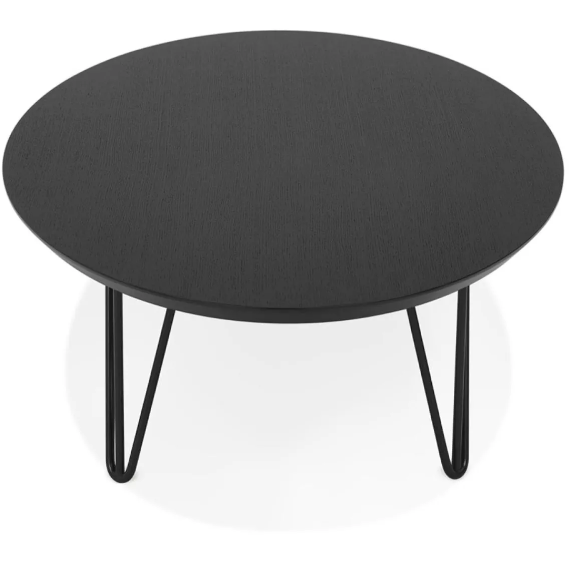 ALTEREGO Grande table basse de salon 'ELYPSE' en bois et métal noir Discount