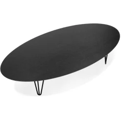 ALTEREGO Grande table basse de salon 'ELYPSE' en bois et métal noir Discount