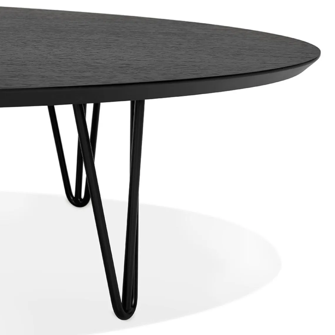ALTEREGO Grande table basse de salon 'ELYPSE' en bois et métal noir Discount
