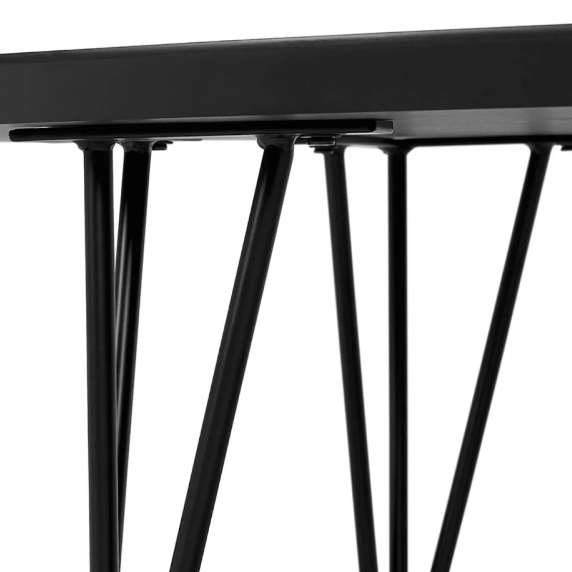 ALTEREGO Grande table basse de salon 'ELYPSE' en bois et métal noir Discount