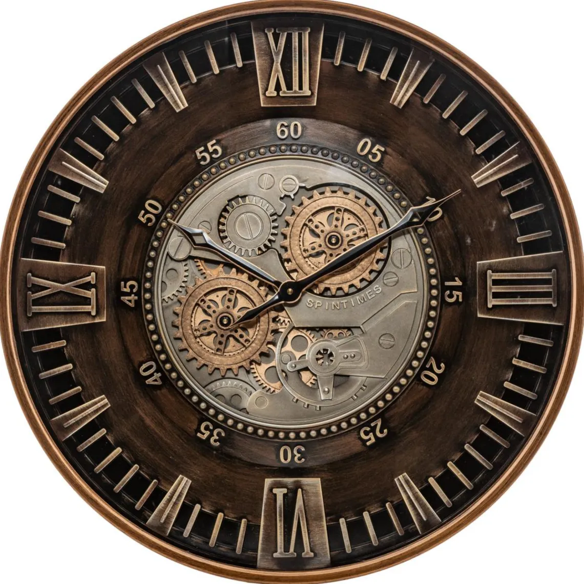 3S. x Home Horloge mécanique Yoni Métal marron Clearance
