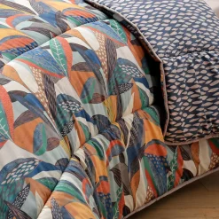 Becquet Housse de Couette DÉCO DOUBLE FACE motif feuillage - CO.NATURA- Légère vert 200G Online