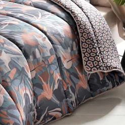 Becquet Housse de couette légère DÉCO DOUBLE FACE CO.PANTERA motif panthère bleu 200G New