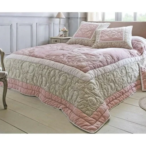 Becquet Housse d'oreiller et de coussin motif arabesques - Rose Clearance