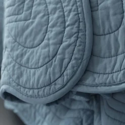 Becquet Housse oreiller en coton boutis 65x65 - bleu grisé Online