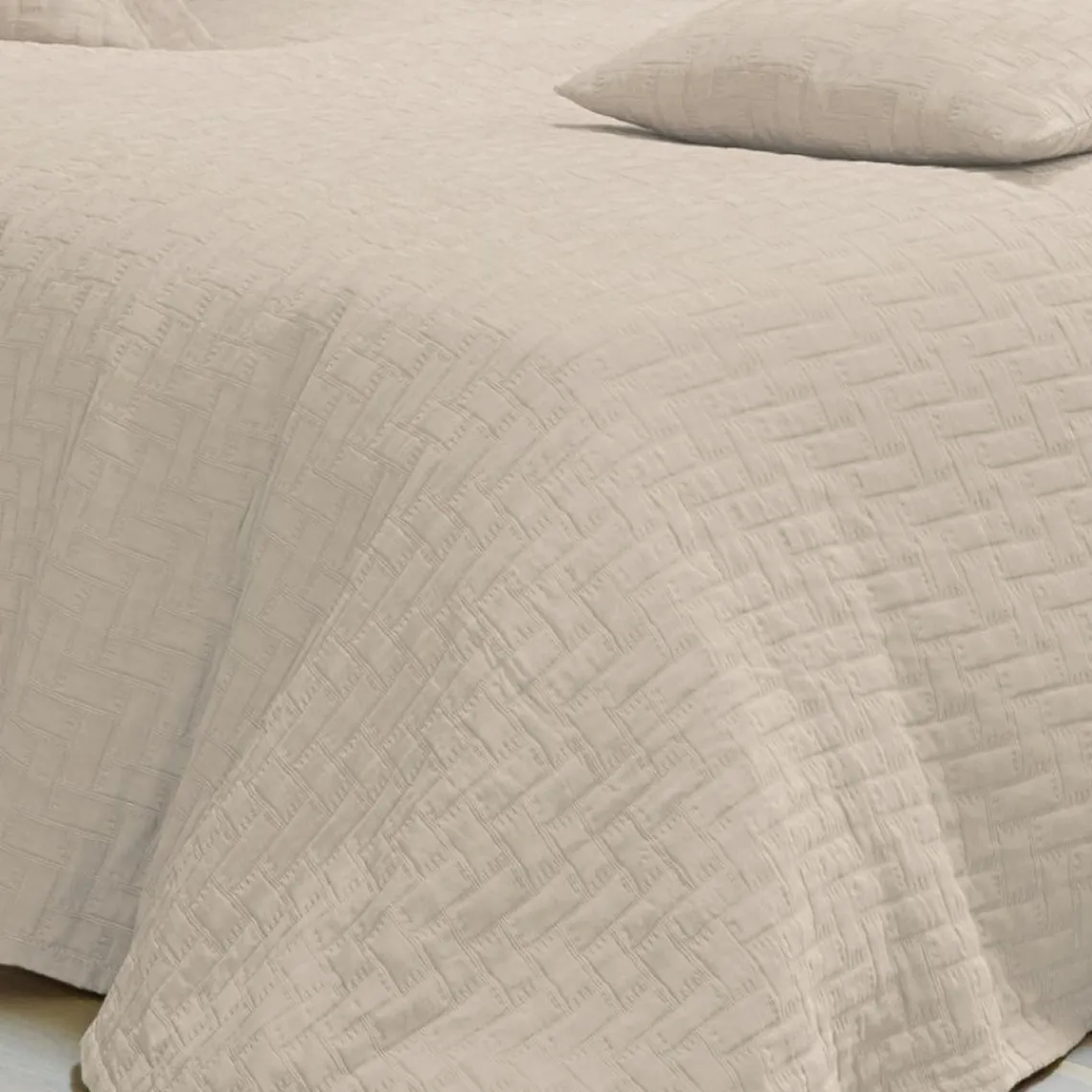Becquet Jeté de lit coton tissu jacquard CL.LADRI JET Beige Outlet