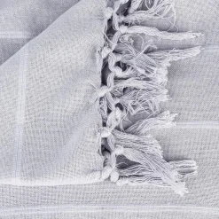 3S. x Home Jeté de lit en coton 160x220 - gris clair Discount