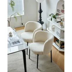 3S. x Home La chaise GRIMSTAD avec design scandinave Blanc Outlet