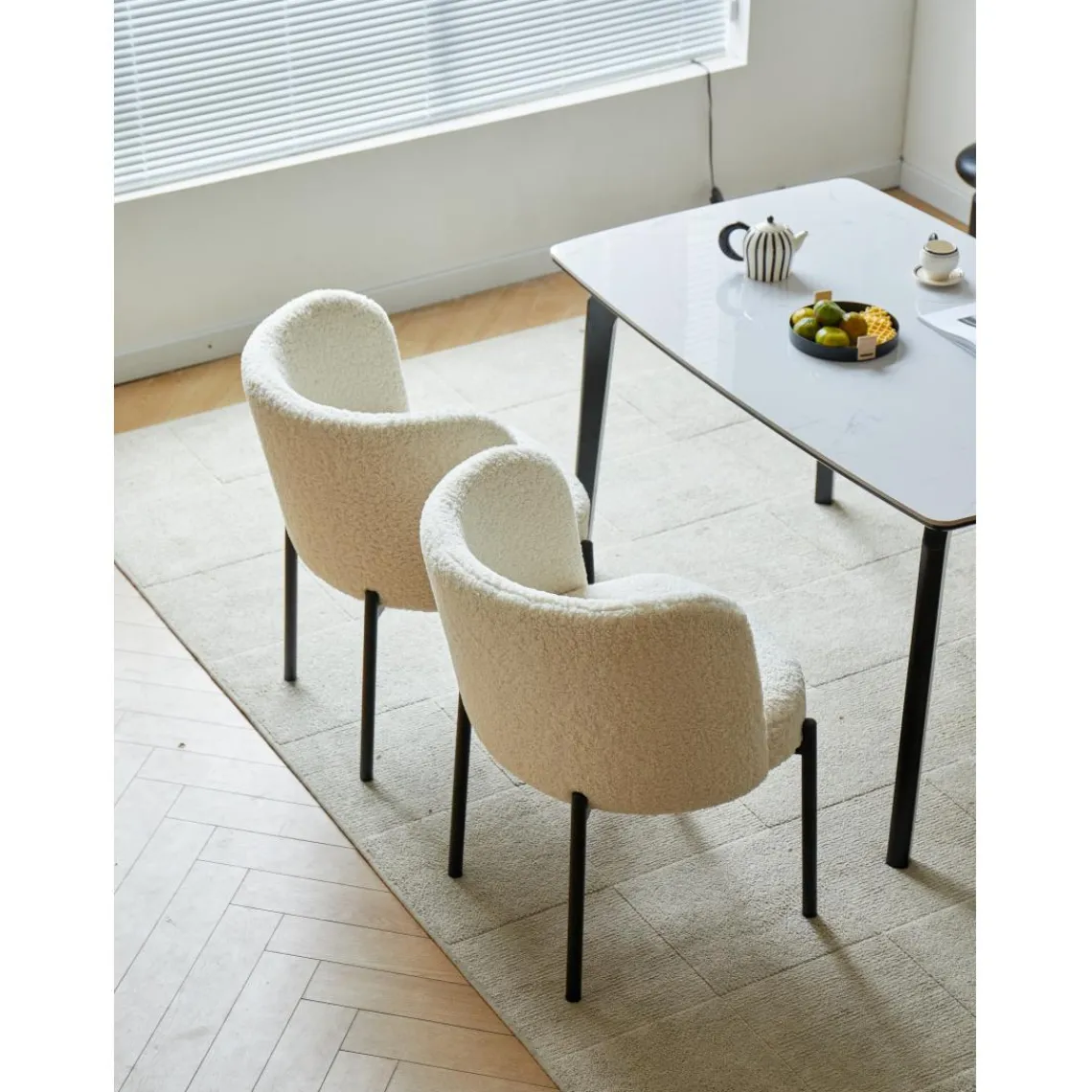 3S. x Home La chaise GRIMSTAD avec design scandinave Blanc Outlet