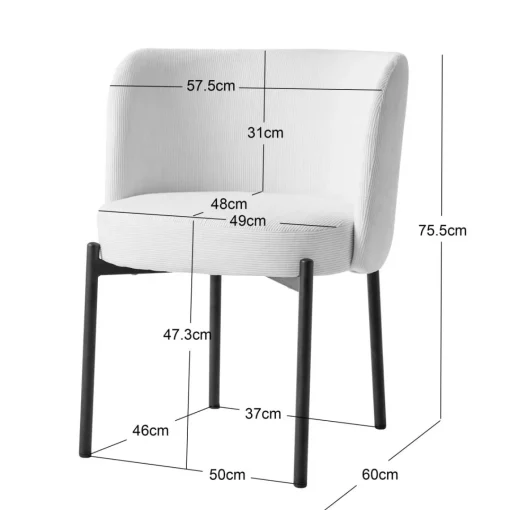 3S. x Home La chaise GRIMSTAD design scandinave Beige New