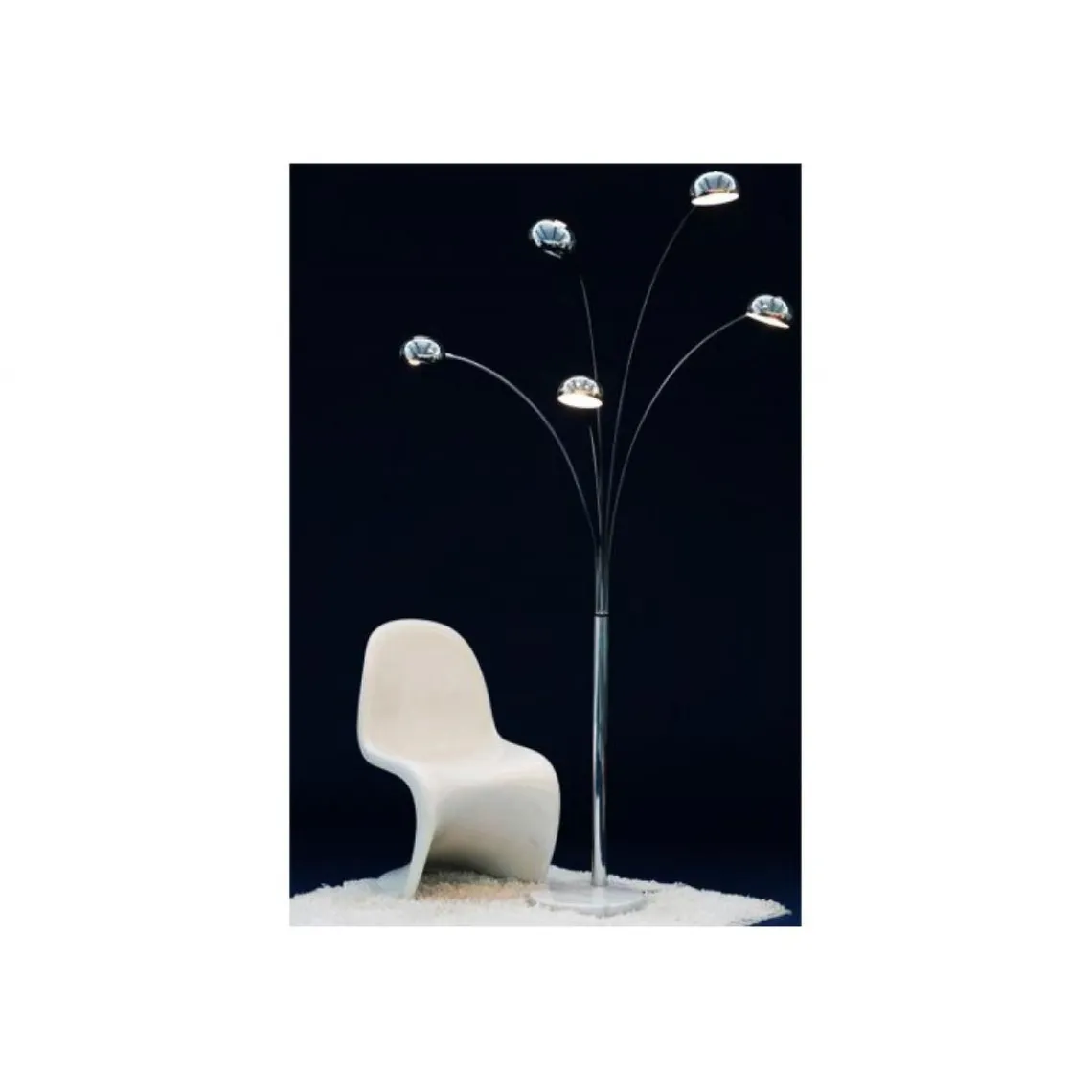 ALTEREGO Lampadaire 5 Arcs chrome