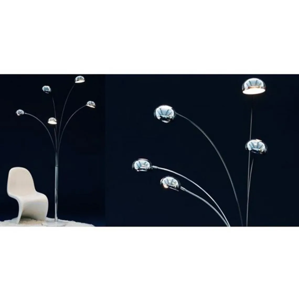 ALTEREGO Lampadaire 5 Arcs chrome