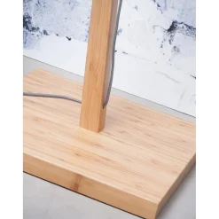 Good & Mojo Lampadaire Abat-jour Bambou Naturel Blanc ANDES Clearance