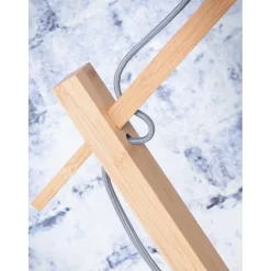 Good & Mojo Lampadaire Abat-jour Bambou Naturel Blanc ANDES Clearance