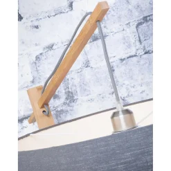 Good & Mojo Lampadaire Abat-jour Bambou Naturel Blanc ANDES Clearance