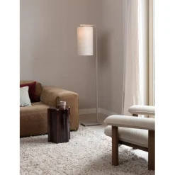It s About Romi Lampadaire Boston sable abat-jour lin clair Discount