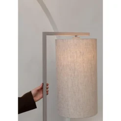 It s About Romi Lampadaire Boston sable abat-jour lin clair Discount