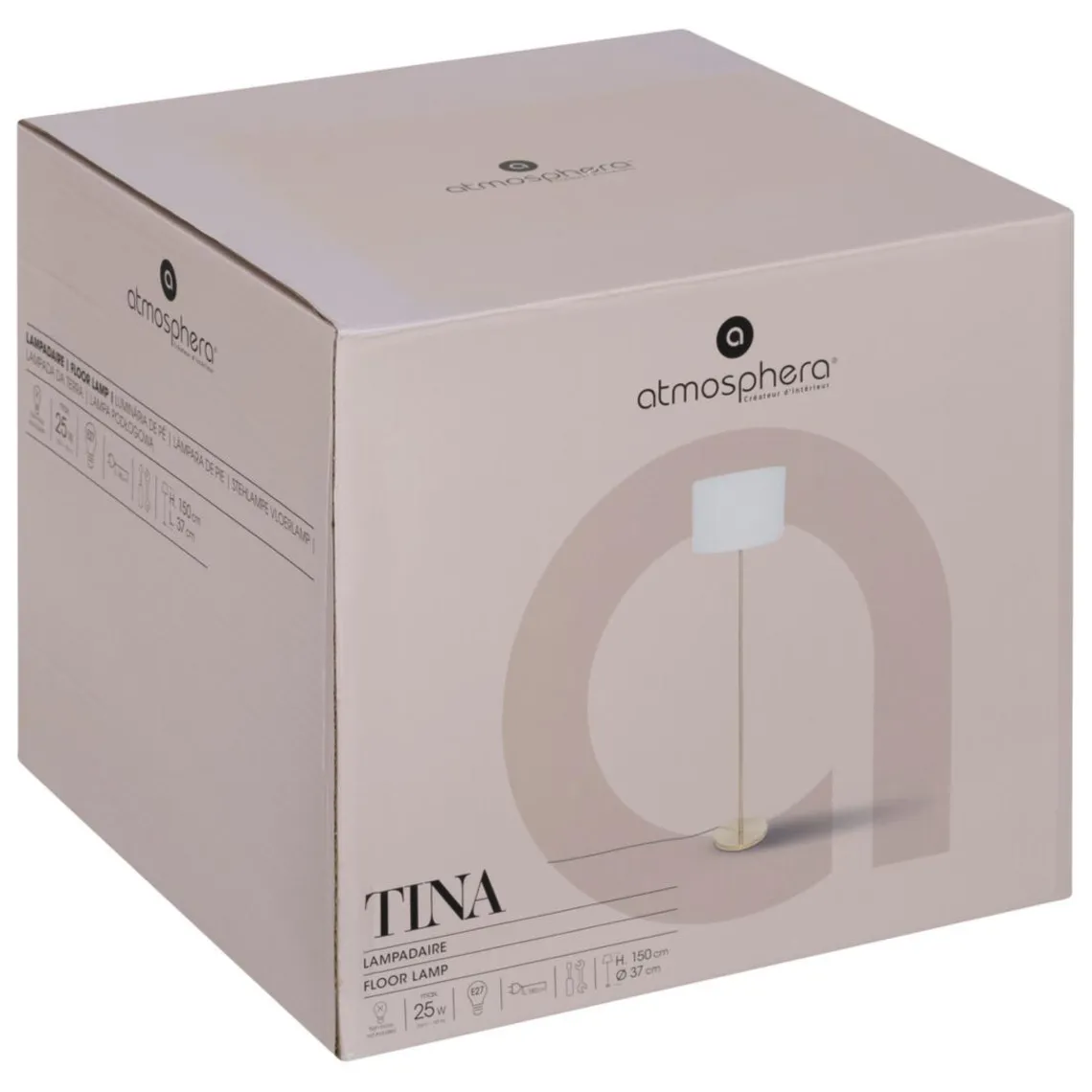 3S. x Home Lampadaire droit Tina bouclette pied doré Outlet