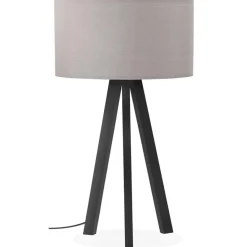 ALTEREGO Lampe à poser design 'SPRING MINI' avec abat-jour gris et trépied noir Hot