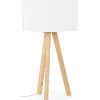 ALTEREGO Lampe à poser trepied 'SPRING MINI' avec abat-jour blanc style scandinave Sale