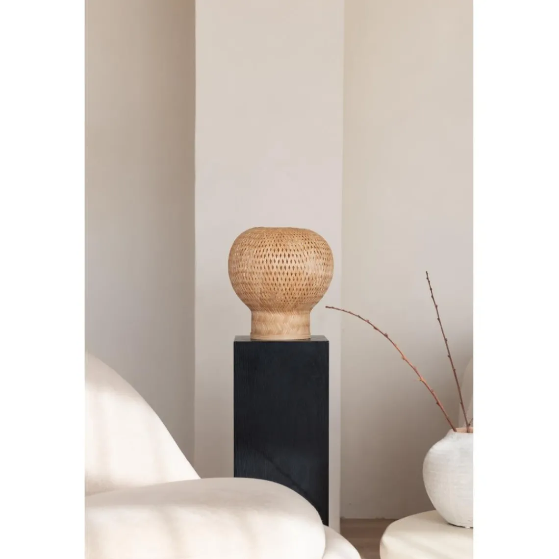 Good & Mojo Lampe de table Barbados bambou globe naturel Sale