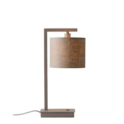 It s About Romi Lampe de table Boston sable abat-jour lin fonce New