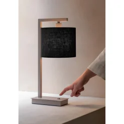It s About Romi Lampe de table Boston sable abat-jour noir Discount