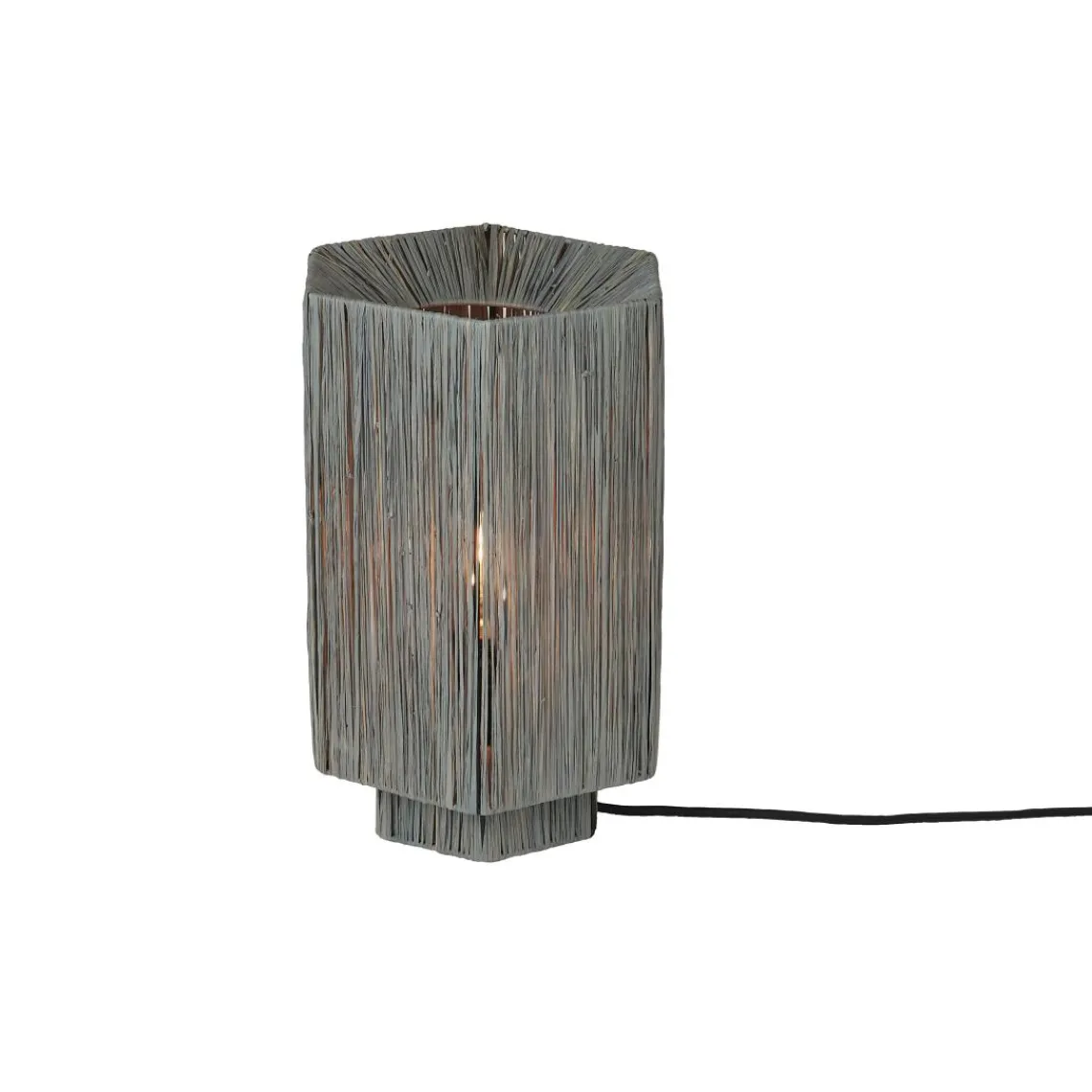 Good & Mojo Lampe de table raphia Panama ronde octogonale gris