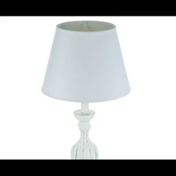 3S. x Home Lampe en bois patiné blanc