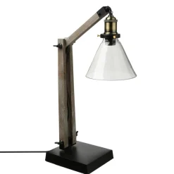 3S. x Home Lampe en bois/métal et abat-jour en verre Online