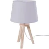 3S. x Home Lampe grise 3 pieds en bois 18,5x31
